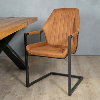 Eetkamerstoel Vera | Cognac Microvezel
