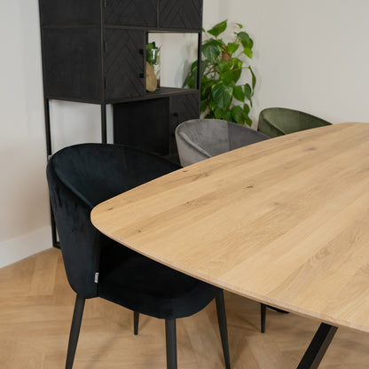 Eetkamerstoel Wave | Fluweel Zwart