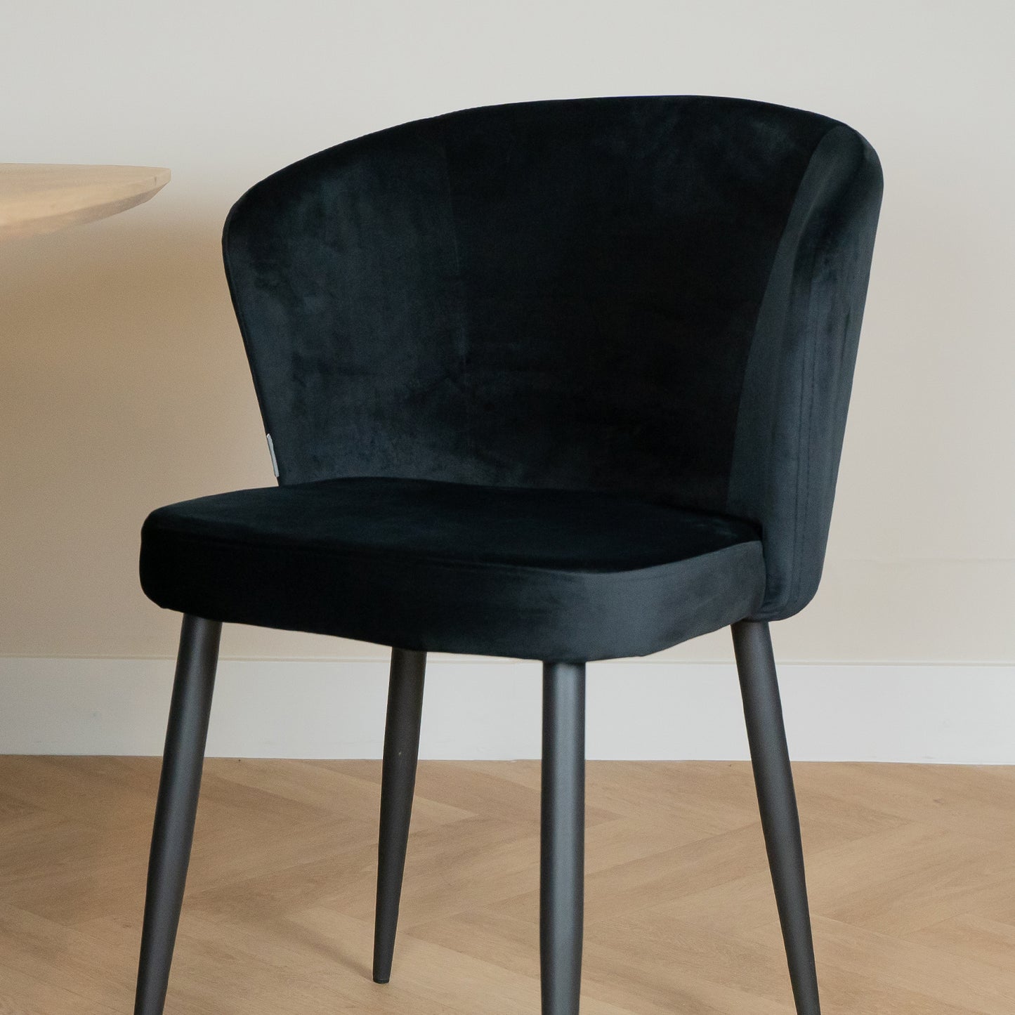 Eetkamerstoel Wave | Fluweel Zwart