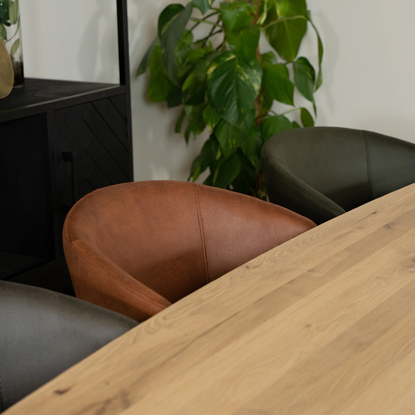 Eetkamerstoel Wave | Microvezel Cognac