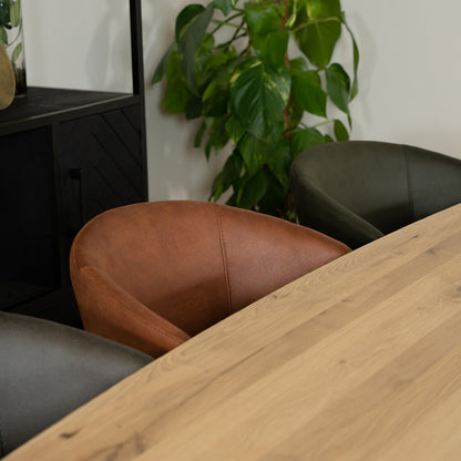 Eetkamerstoel Wave | Microvezel Cognac