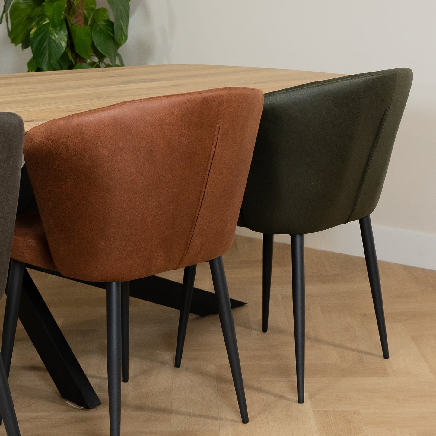 Eetkamerstoel Wave | Microvezel Cognac