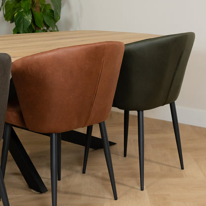 Eetkamerstoel Wave | Microvezel Cognac