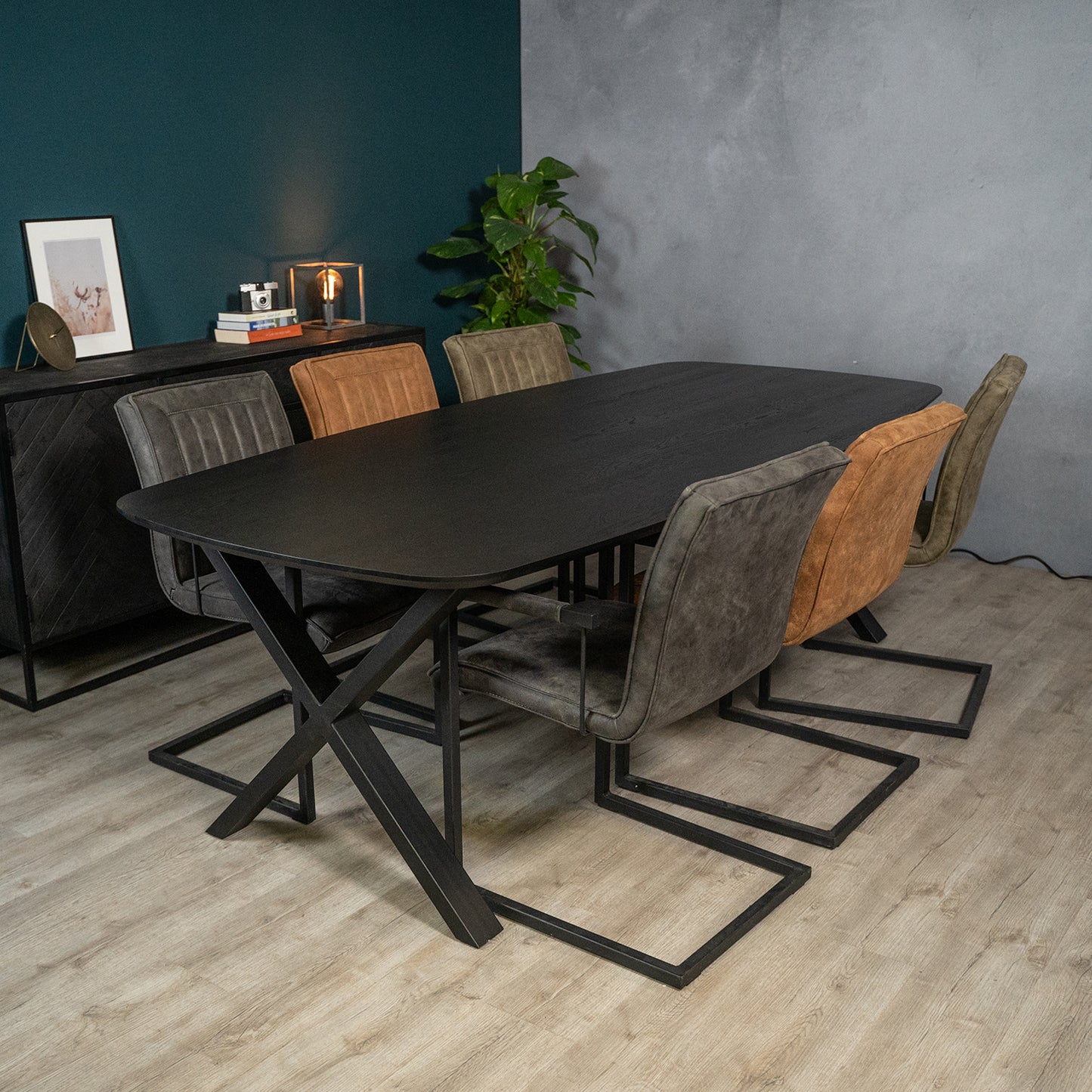 Eettafel Mia | Eikenhout | Zwart