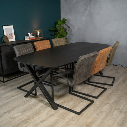 Eettafel Mia | Eikenhout | Zwart