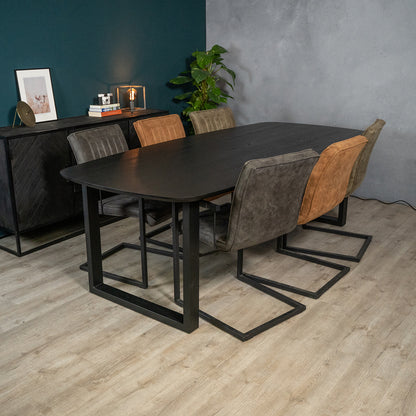 Eettafel Mia | Eikenhout | Zwart