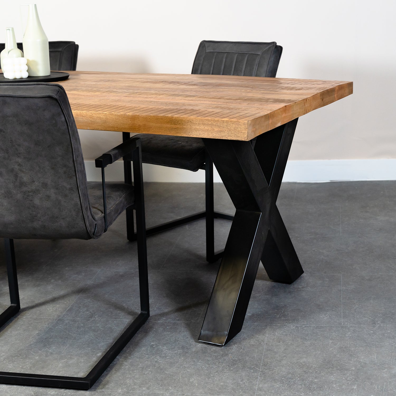 x poot eettafel mangohout 