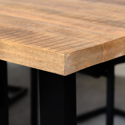 detail mangohouten eettafel u poot