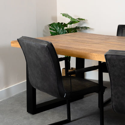 eetkamertafel mangohout met u poot