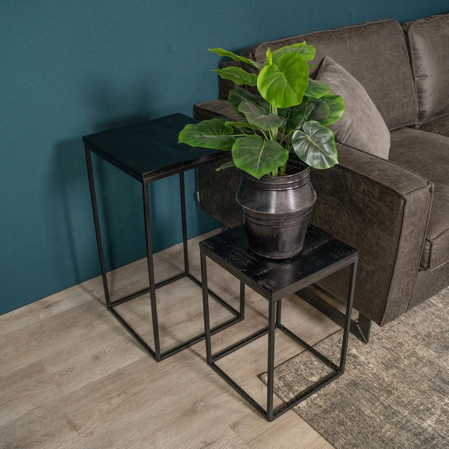 Plantenzuilen Set Vintage | Zwart Mangohout