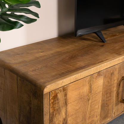 warme kleur mangohout tv meubel omaha