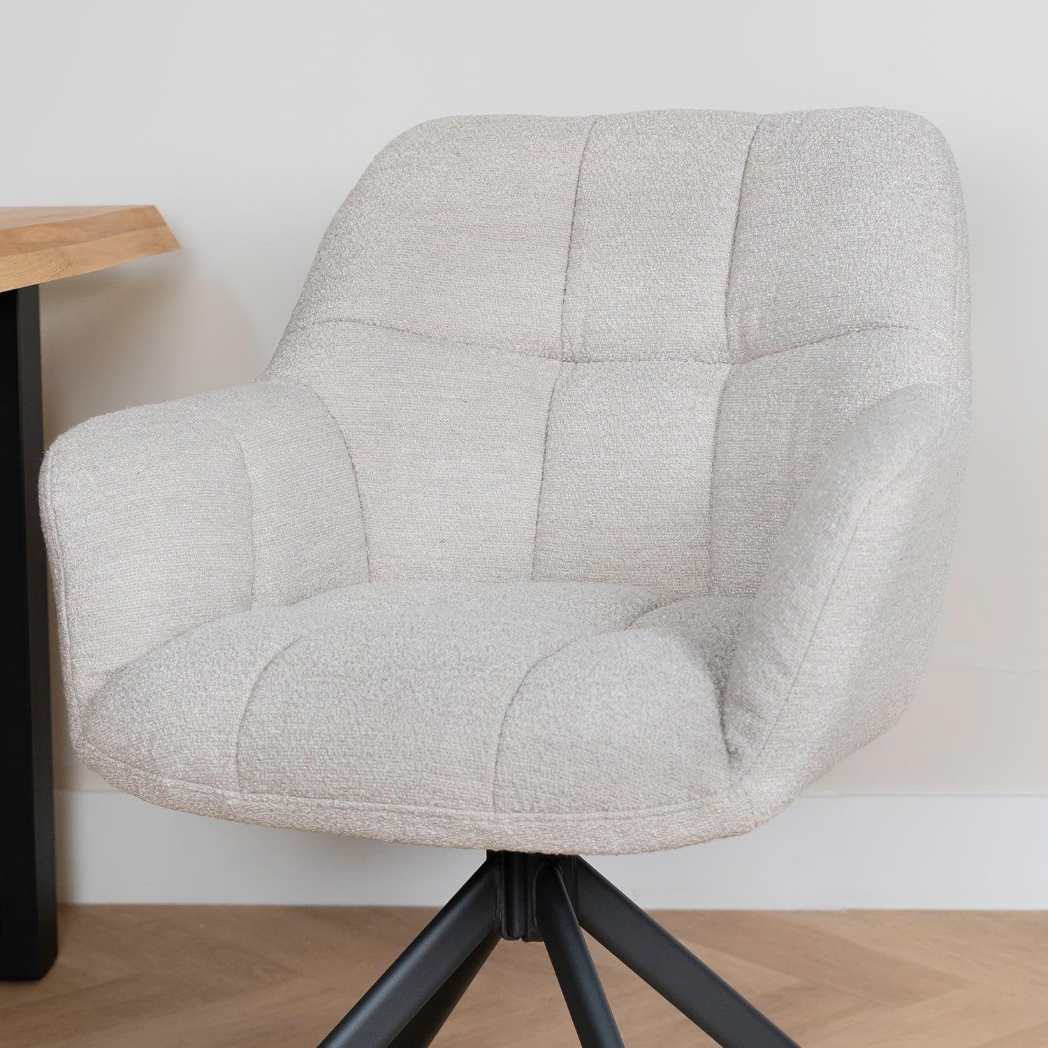 eetkamerstoel alba naturel boucle