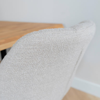 boucle stof eetkamerstoel alba