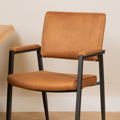 Eetkamerstoel Bodie | Cognac Microvezel