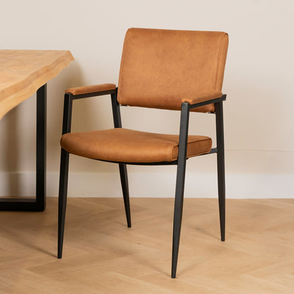 Eetkamerstoel Bodie | Cognac Microvezel