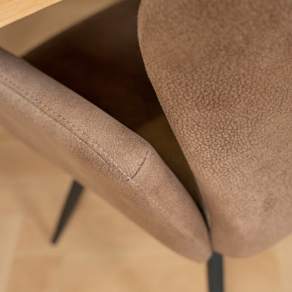 Eetkamerstoel Puck | Cognac Microvezel | Magazijn leegverkoop
