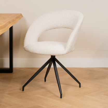 Eetkamerstoel Yara | Pearl Bouclé