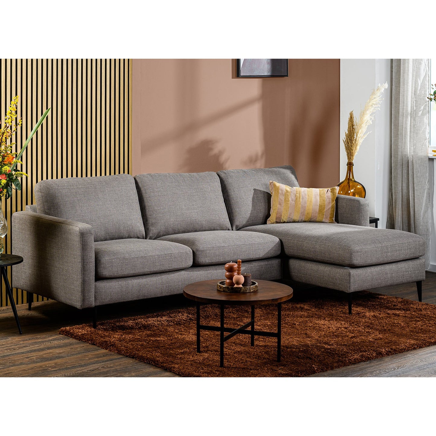 Hoekbank Denton | Taupe Woven | Longchair L+R