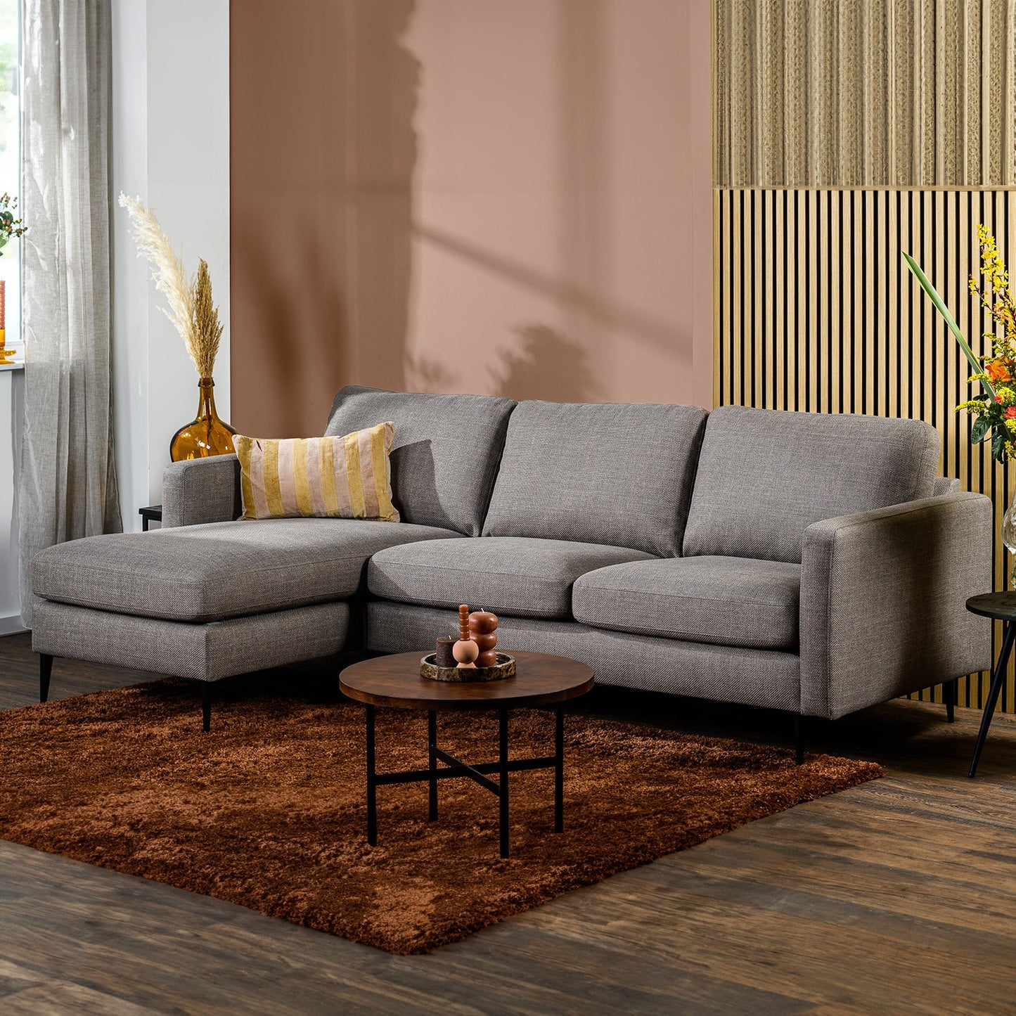 Hoekbank Denton | Taupe Woven | Longchair L+R