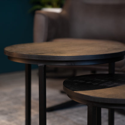 Salontafel Set Duo | Zwart Mangohout