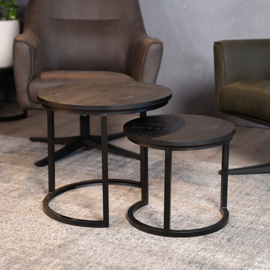 Salontafel Set Duo | Zwart Mangohout