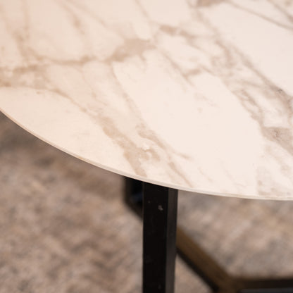 Marmeren Salontafel Rond 60 Mat Wit