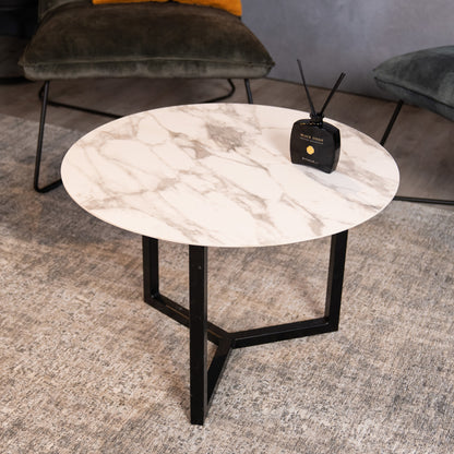 Marmeren Salontafel Rond 60 Mat Wit