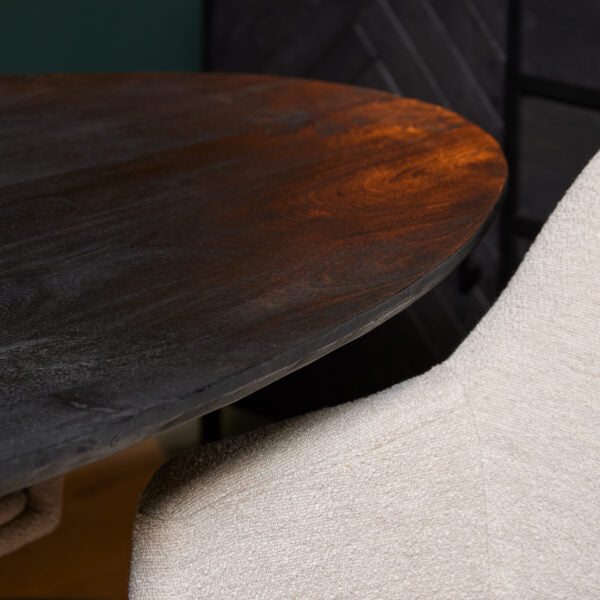 ovaal zwart mangohout