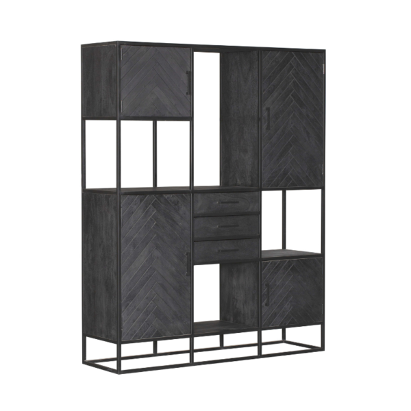 Vakkenkast Yara | Mangohout | Zwart