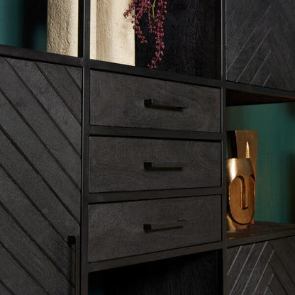 Vakkenkast Yara | Mangohout | Zwart