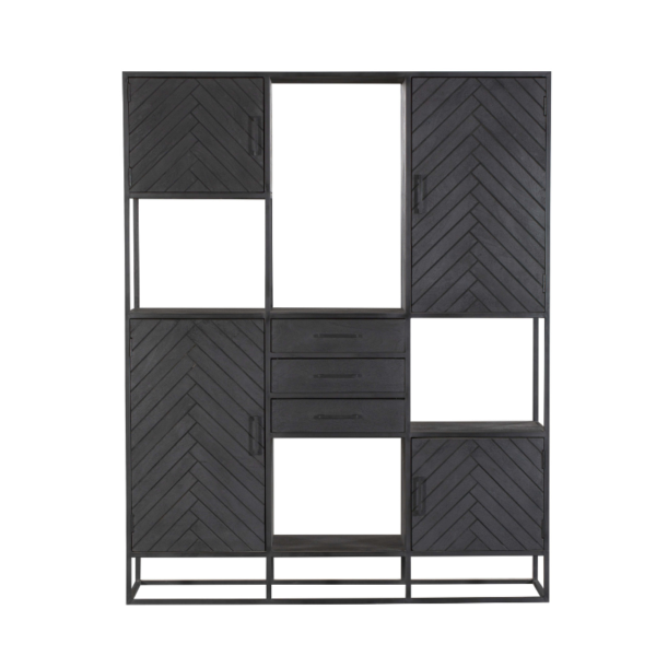 Vakkenkast Yara | Mangohout | Zwart