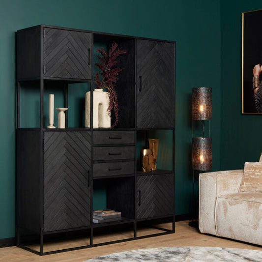 Vakkenkast Yara | Mangohout | Zwart