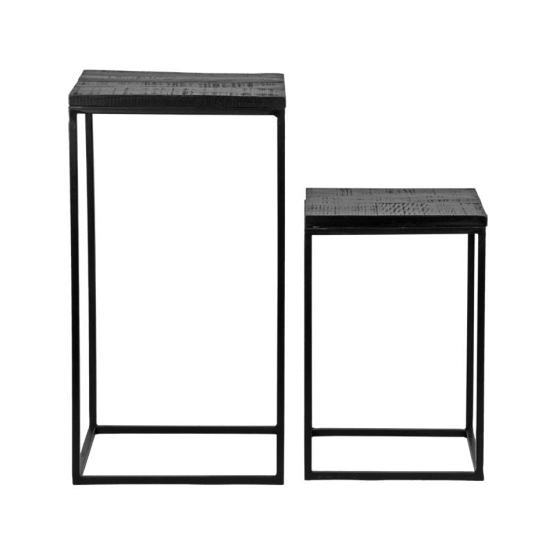 Plantenzuilen Set Vintage | Zwart Mangohout