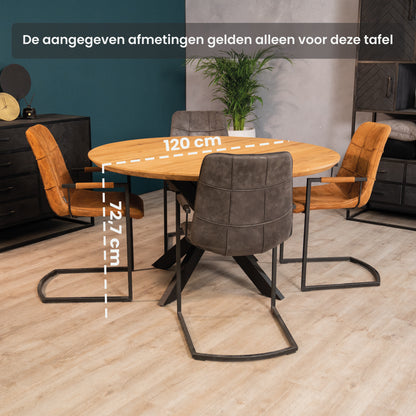 Eettafel Elin | Eikenhout | Geolied