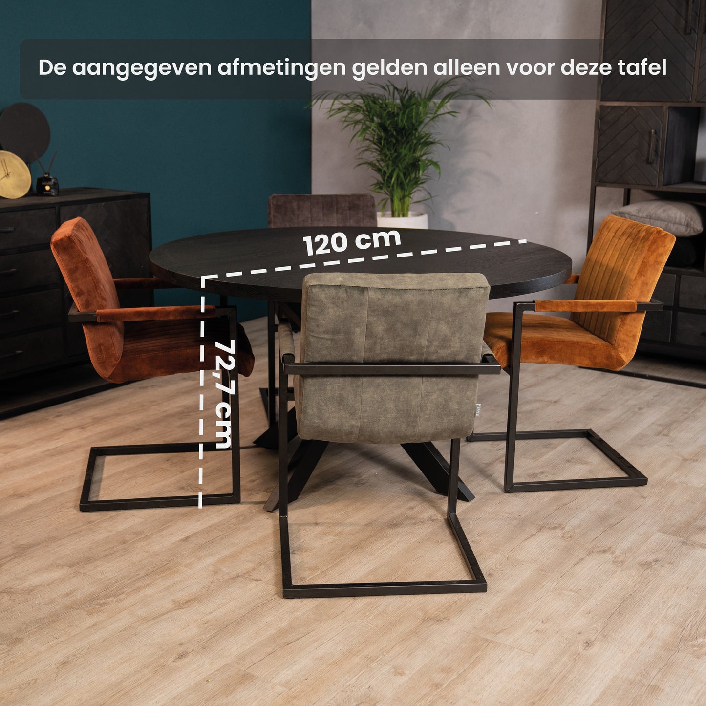 Eettafel Elin | Eikenhout | Zwart