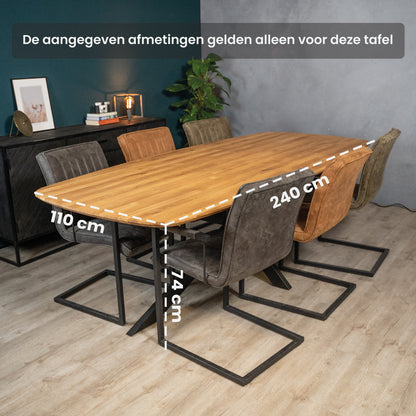 Eettafel Mia | Eikenhout | Geolied