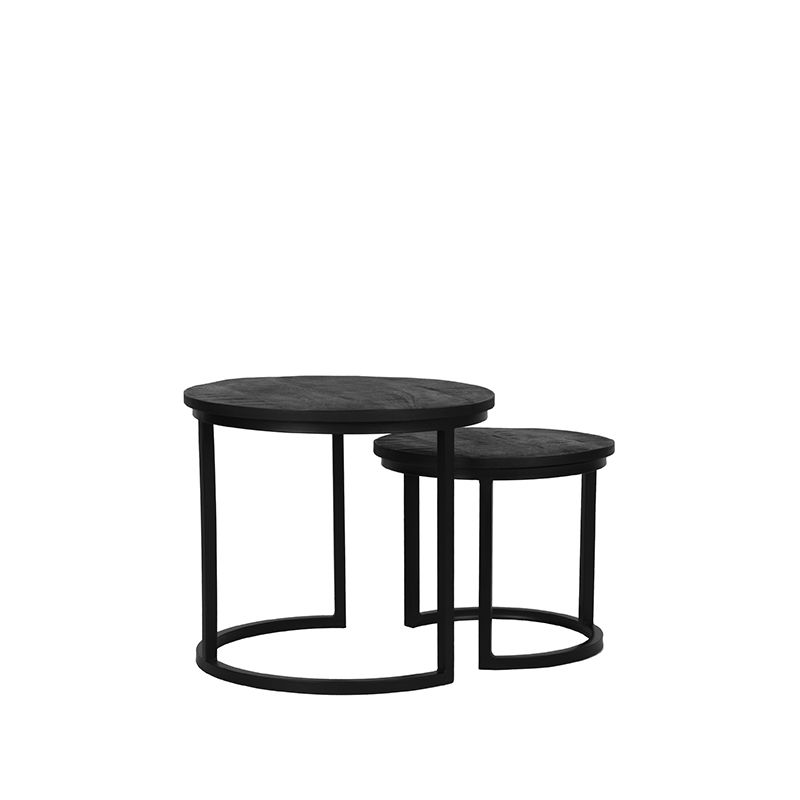 Salontafel Set Duo | Zwart Mangohout