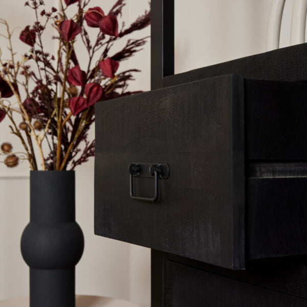 Boekenkast Britt Black | 3 Lades